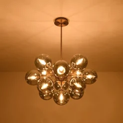 (OpenBox) Glam Dark Pearl Sputnik Smoked Glass Bubble Chandelier Light Fixture