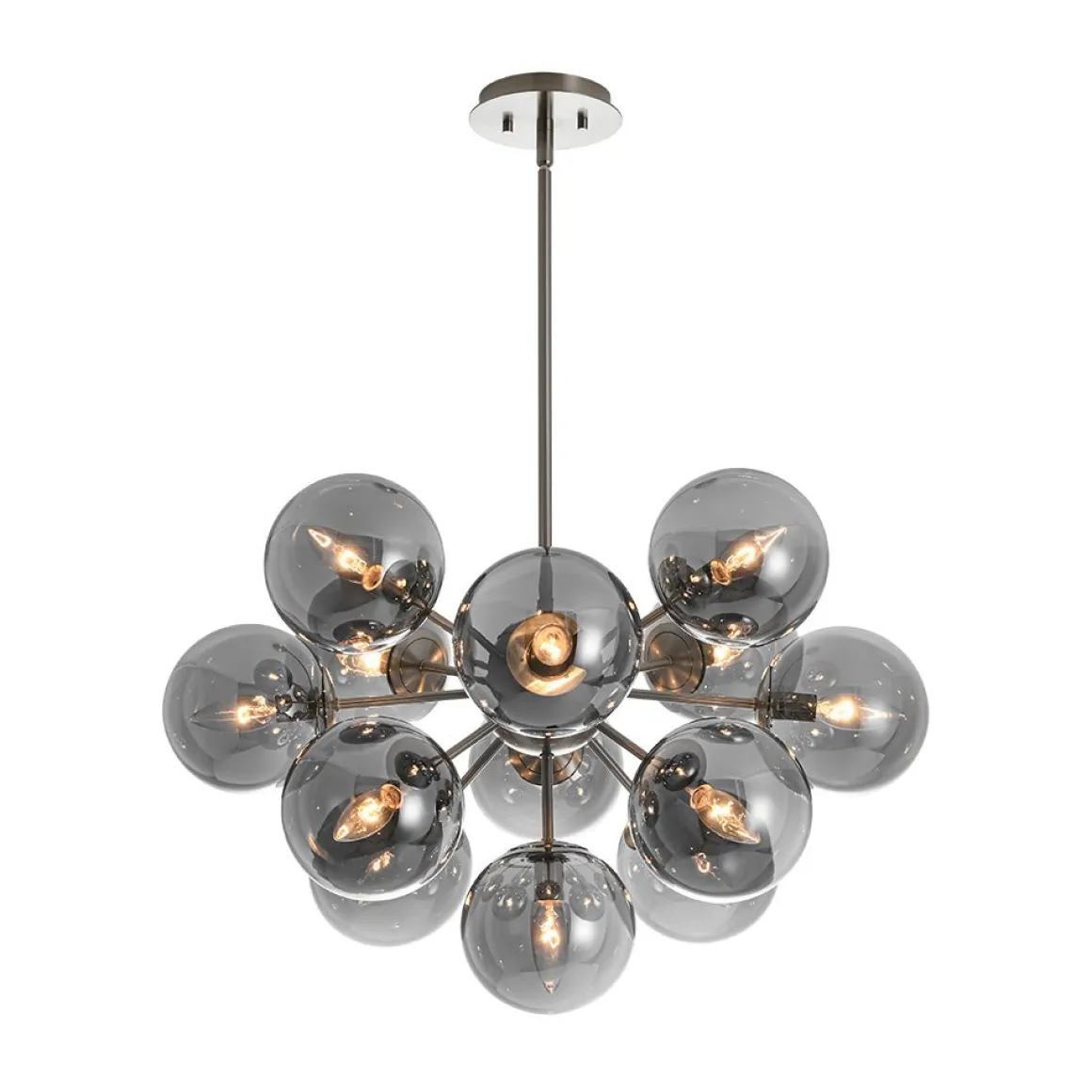 (OpenBox) Glam Dark Pearl Sputnik Smoked Glass Bubble Chandelier Light Fixture