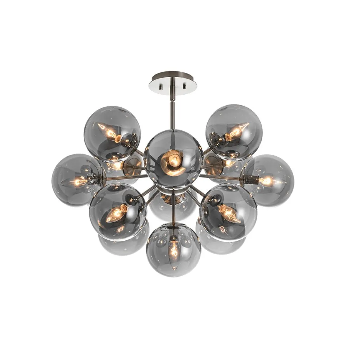 (OpenBox) Glam Dark Pearl Sputnik Smoked Glass Bubble Chandelier Light Fixture