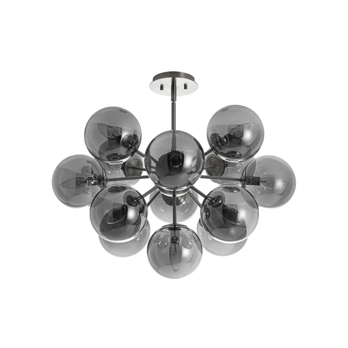 (OpenBox) Glam Dark Pearl Sputnik Smoked Glass Bubble Chandelier Light Fixture