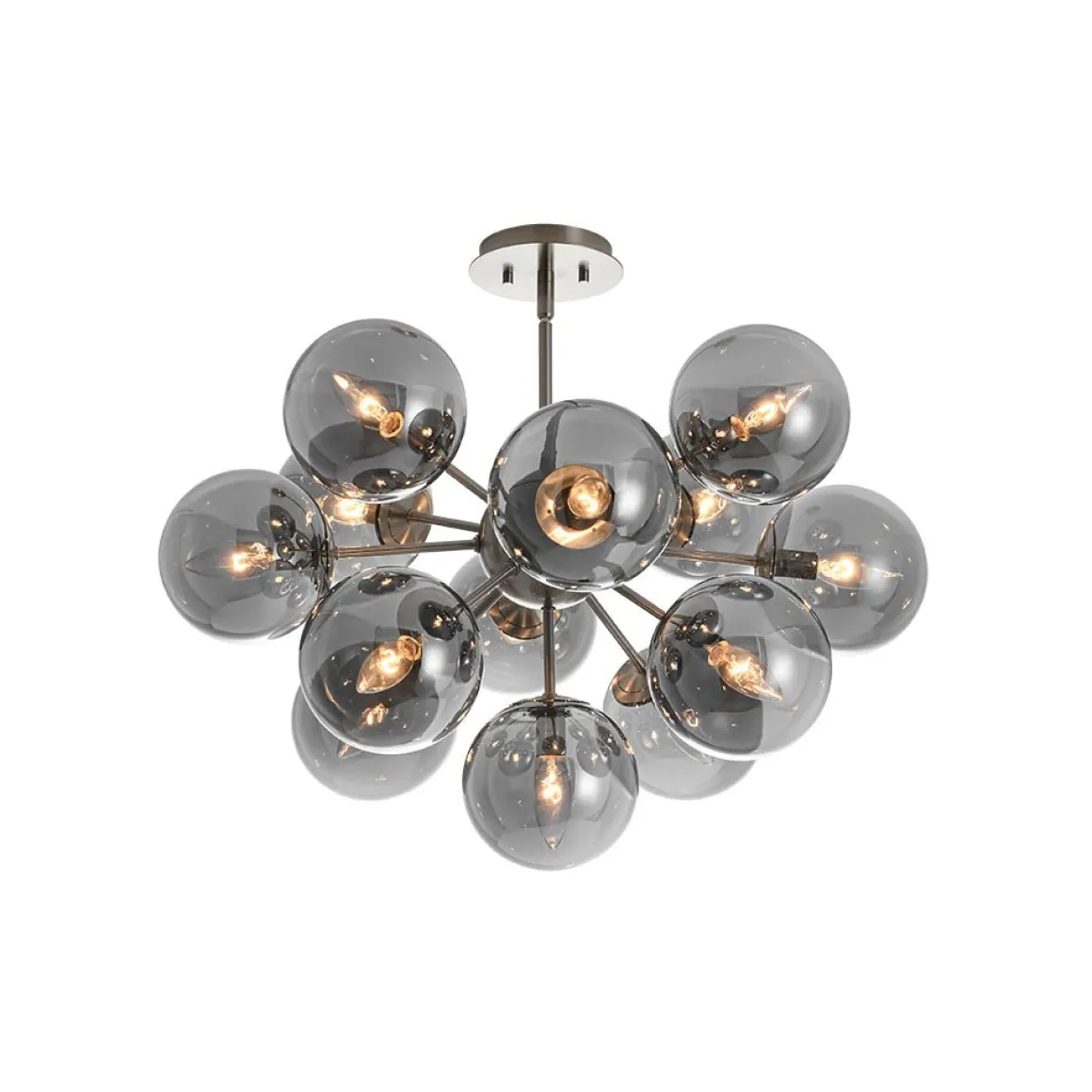 (OpenBox) Glam Dark Pearl Sputnik Smoked Glass Bubble Chandelier Light Fixture