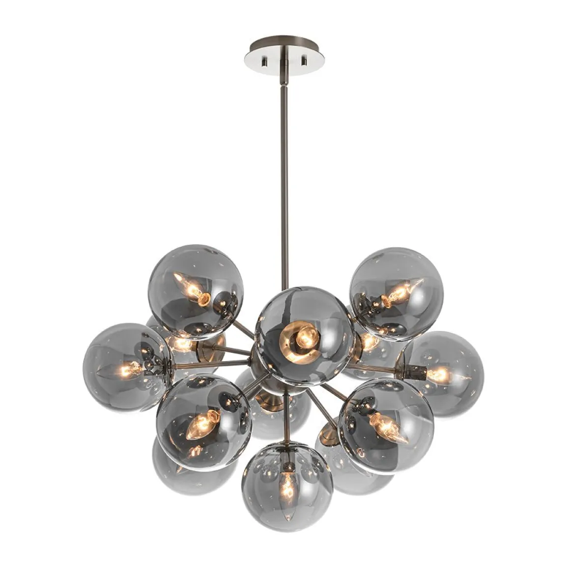 (OpenBox) Glam Dark Pearl Sputnik Smoked Glass Bubble Chandelier Light Fixture