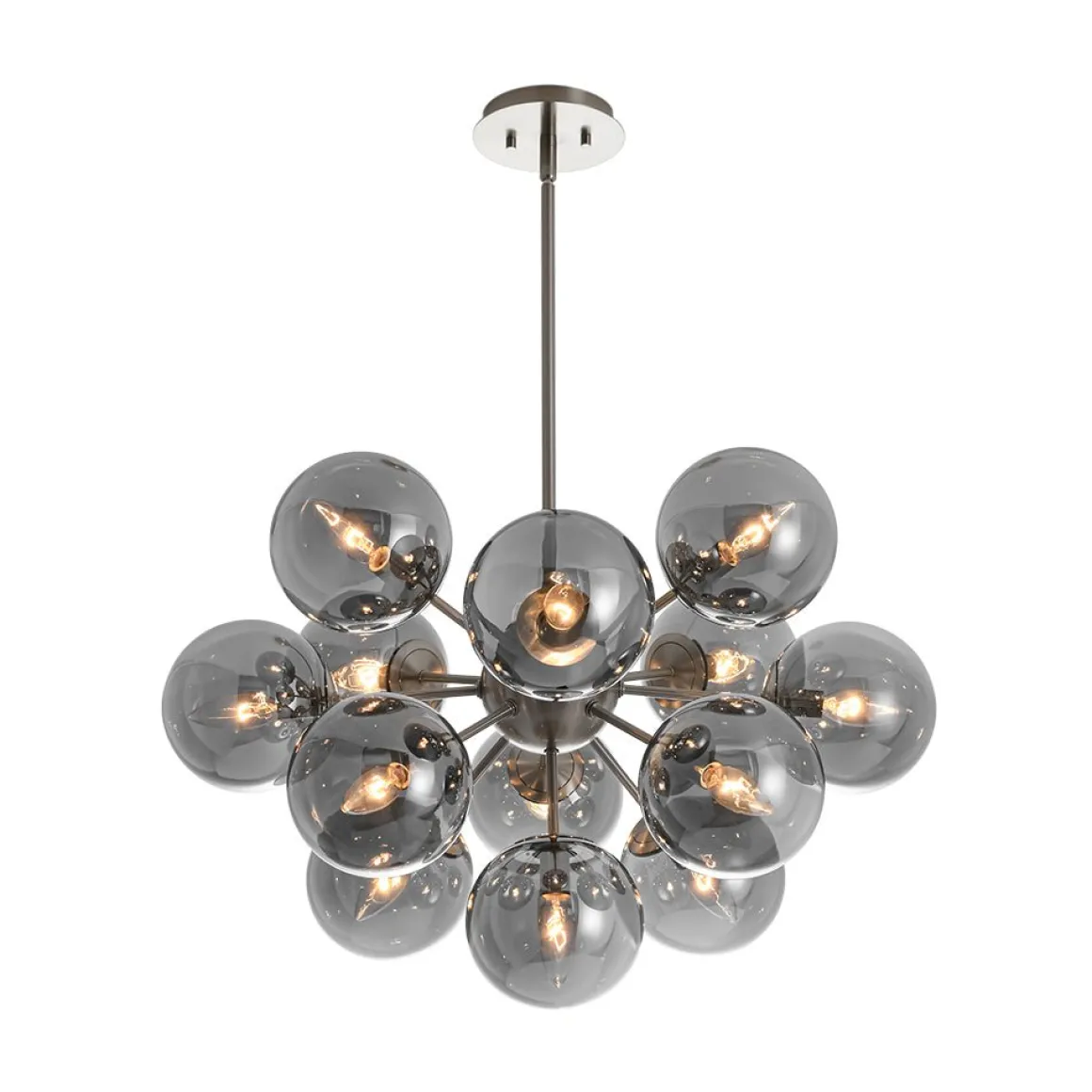 (OpenBox) Glam Dark Pearl Sputnik Smoked Glass Bubble Chandelier Light Fixture