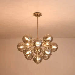 (OpenBox) Glam Dark Pearl Sputnik Smoked Glass Bubble Chandelier Light Fixture