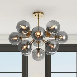 (OpenBox) Glam Dark Pearl Sputnik Smoked Glass Bubble Chandelier Light Fixture