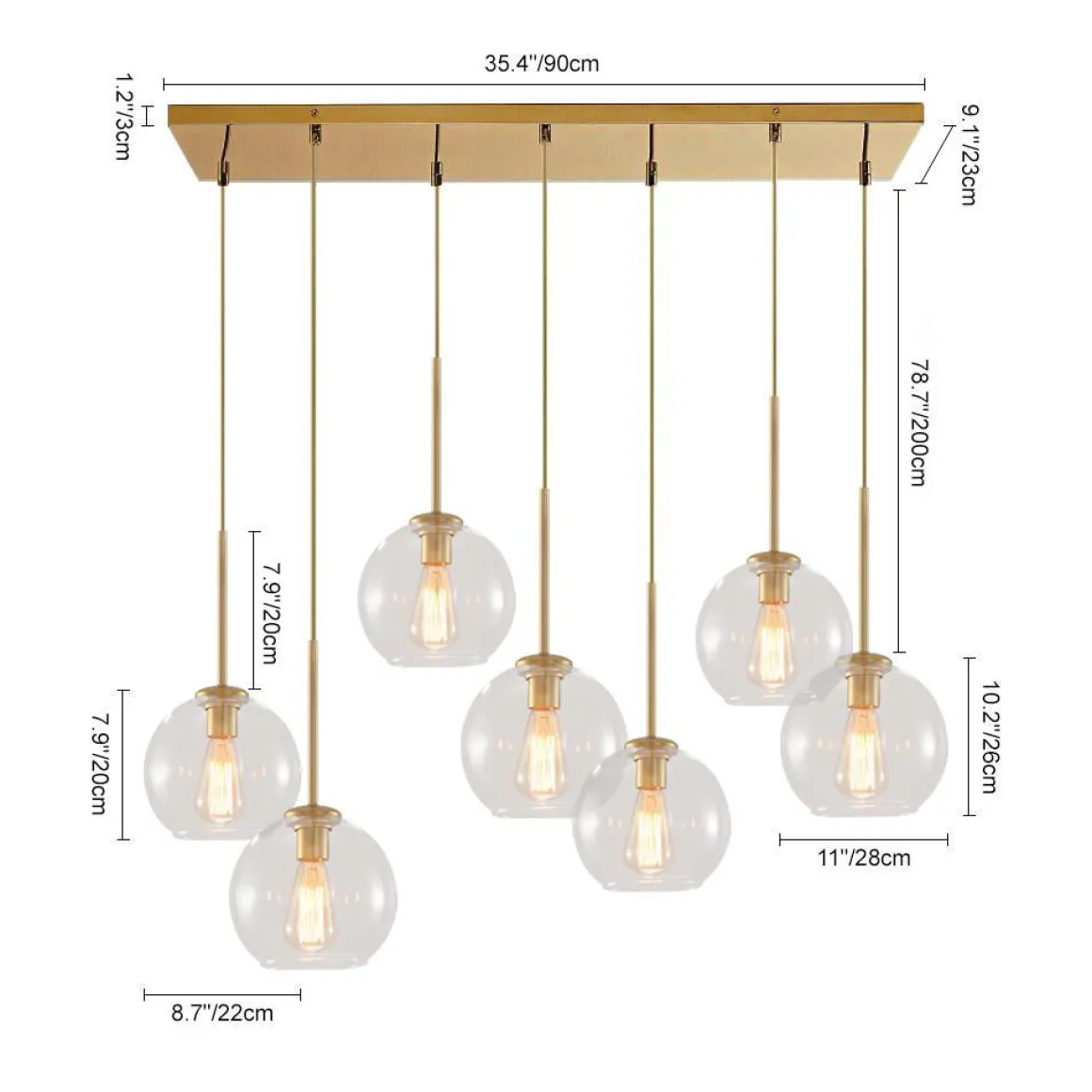 (OpenBox) Globe Cluster Kitchen Island Pendant Light