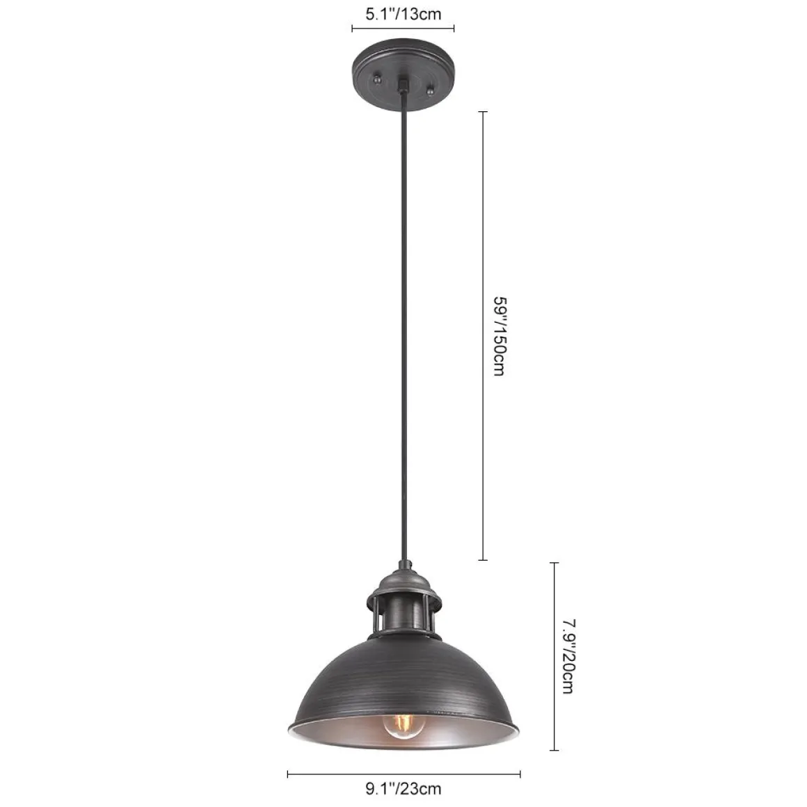 (OpenBox) Industrial Single Pot Lid Dome Pendant