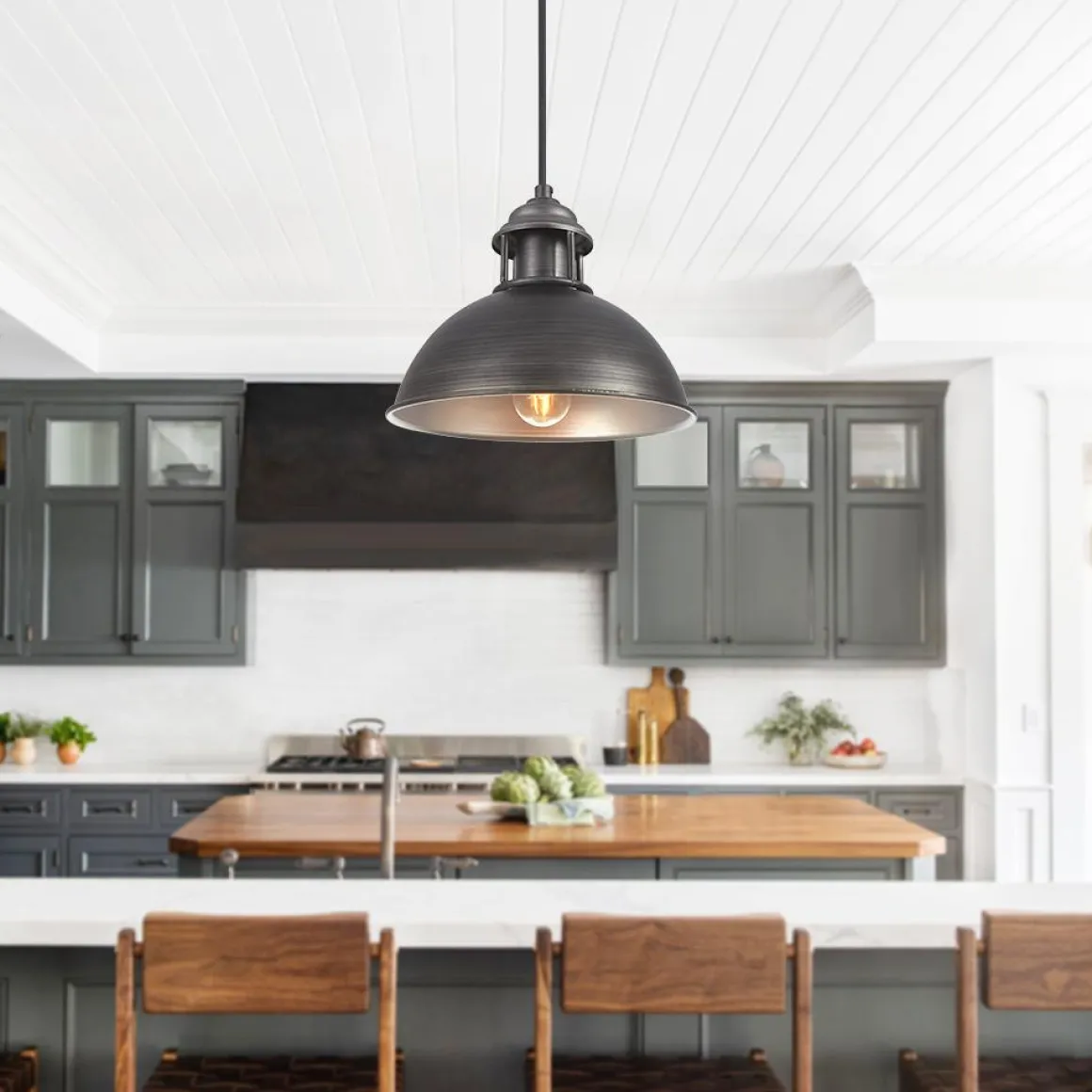 (OpenBox) Industrial Single Pot Lid Dome Pendant