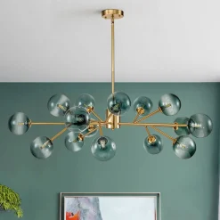 (OpenBox) 15-Light Branch Blue Glass Globe Bubble Chandelier