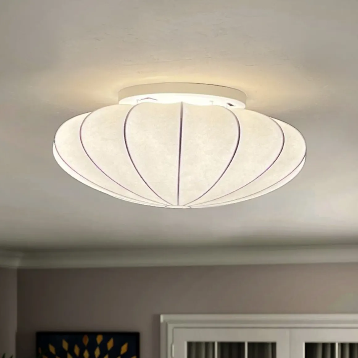 (OpenBox) Mid-Century Modern White Flush Mount Light