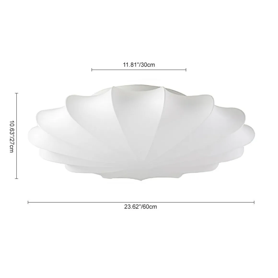 (OpenBox) Mid-Century Modern White Flush Mount Light