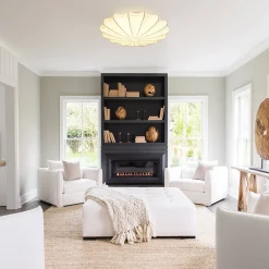 (OpenBox) Mid-Century Modern White Flush Mount Light