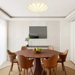 (OpenBox) Mid-Century Modern White Flush Mount Light