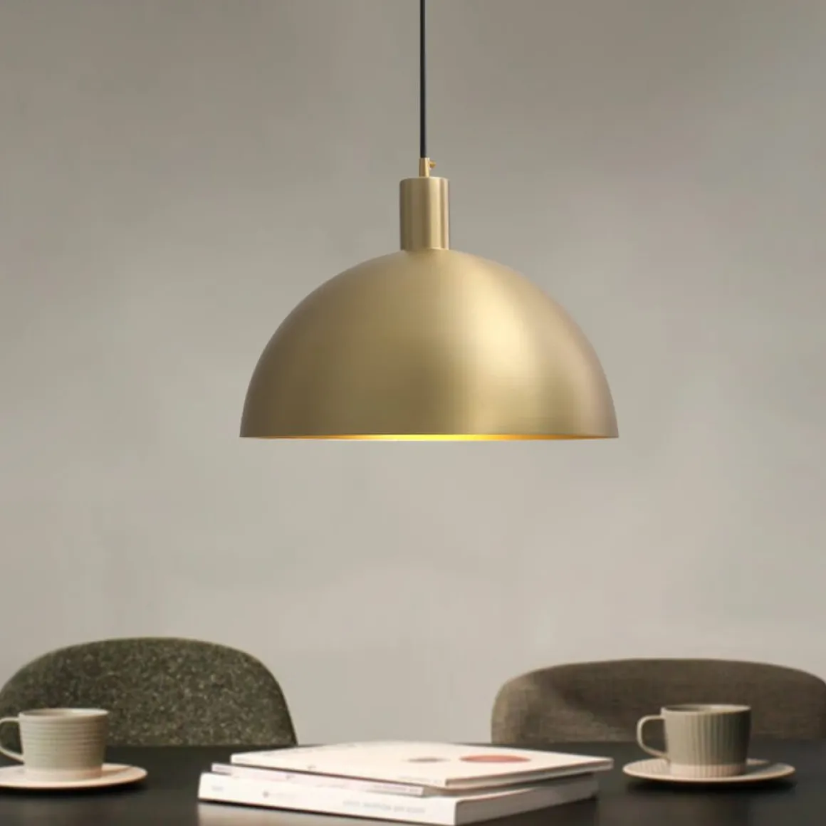 (OpenBox) Modern Brass Single Dome Pendant Light