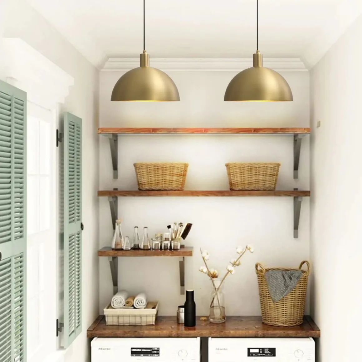 (OpenBox) Modern Brass Single Dome Pendant Light