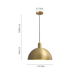 (OpenBox) Modern Brass Single Dome Pendant Light