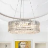 (OpenBox) Modern Chrome Round Drum Crystal Chandelier