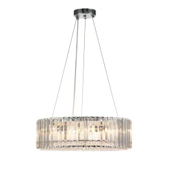 (OpenBox) Modern Chrome Round Drum Crystal Chandelier