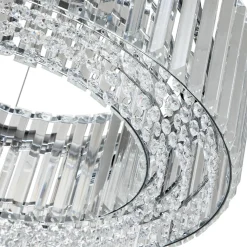 (OpenBox) Modern Chrome Round Drum Crystal Chandelier