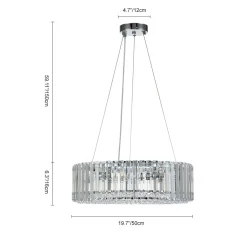 (OpenBox) Modern Chrome Round Drum Crystal Chandelier