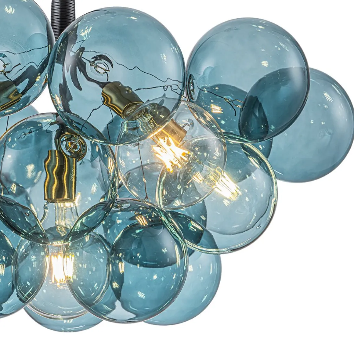(OpenBox) Modern Cluster Blue Glass Globe Bubble Chandelier