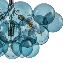 (OpenBox) Modern Cluster Blue Glass Globe Bubble Chandelier