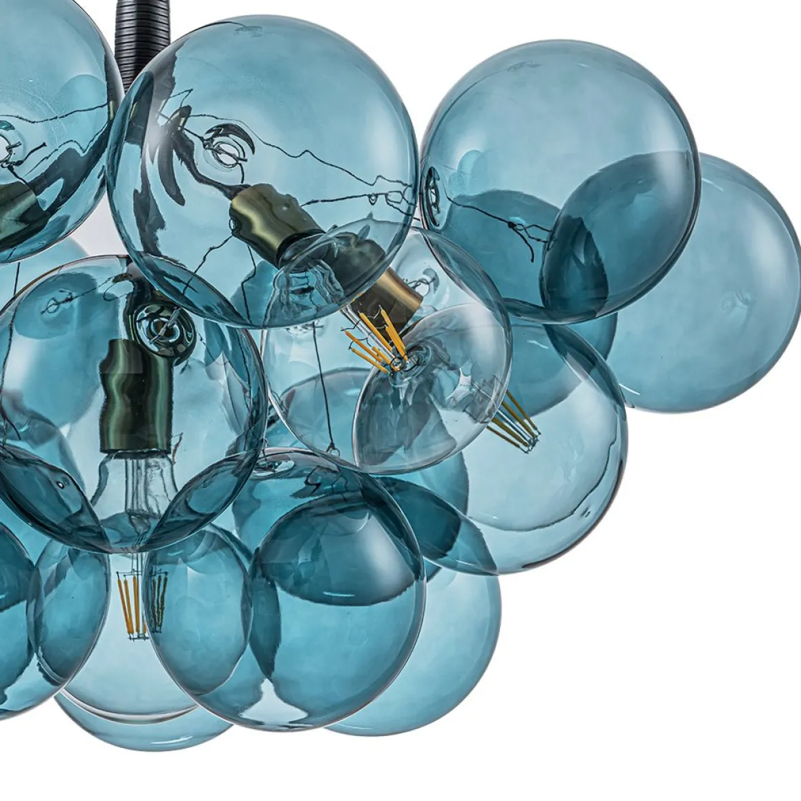 (OpenBox) Modern Cluster Blue Glass Globe Bubble Chandelier