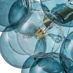 (OpenBox) Modern Cluster Blue Glass Globe Bubble Chandelier