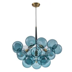(OpenBox) Modern Cluster Blue Glass Globe Bubble Chandelier