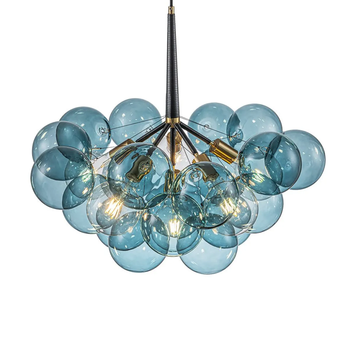 (OpenBox) Modern Cluster Blue Glass Globe Bubble Chandelier