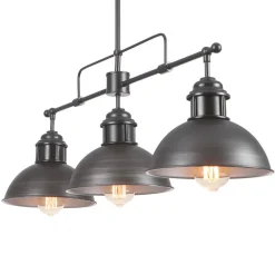 (OpenBox) Modern Farmhouse 3-light Island Pot Lid Dome Pendant