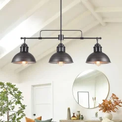 (OpenBox) Modern Farmhouse 3-light Island Pot Lid Dome Pendant