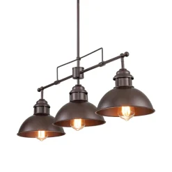 (OpenBox) Modern Farmhouse 3-light Island Pot Lid Dome Pendant
