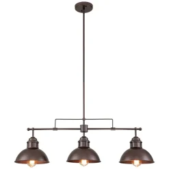 (OpenBox) Modern Farmhouse 3-light Island Pot Lid Dome Pendant