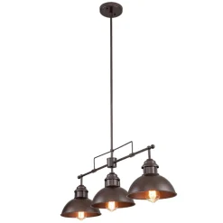 (OpenBox) Modern Farmhouse 3-light Island Pot Lid Dome Pendant