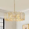 (OpenBox) Modern Glam Brass 6-Light Crystal Drum Cage Chandelier
