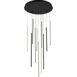 (OpenBox) Modern 12-Light Black Cluster Tube LED Pendant Light