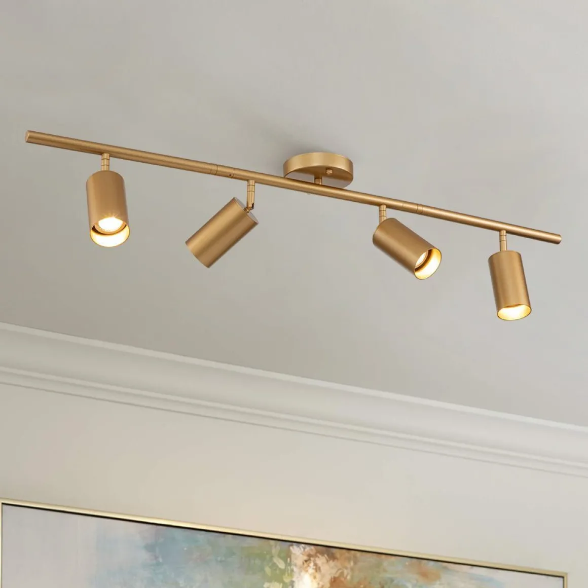 (OpenBox) Modern 4-Light Linear Semi Flush Track Light