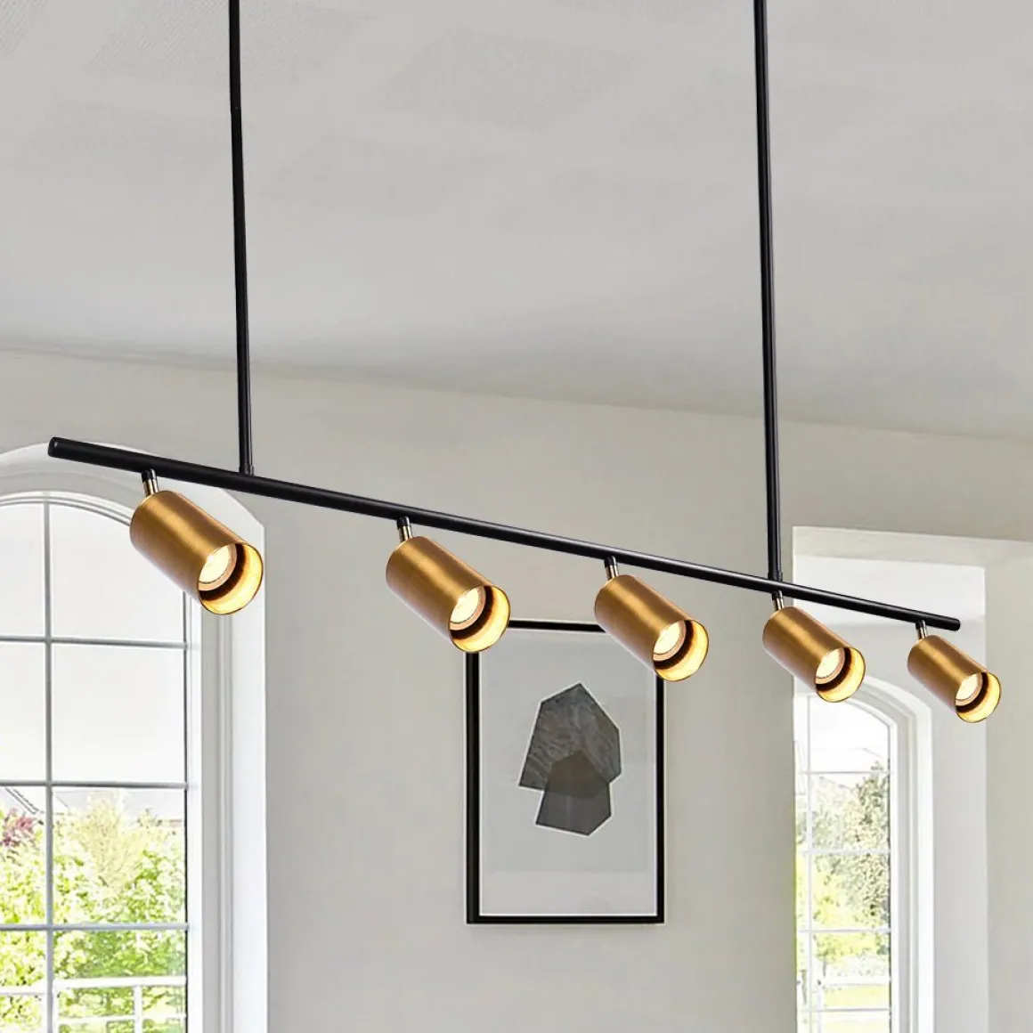 (OpenBox) Modern 5-Light Linear Semi Flush Track Light