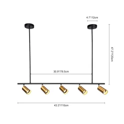 (OpenBox) Modern 5-Light Linear Semi Flush Track Light