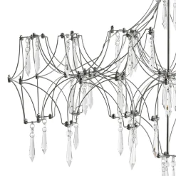 (OpenBox) Modern Luxe Glam Starry Sky LED Crystal Chandelier