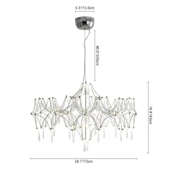 (OpenBox) Modern Luxe Glam Starry Sky LED Crystal Chandelier
