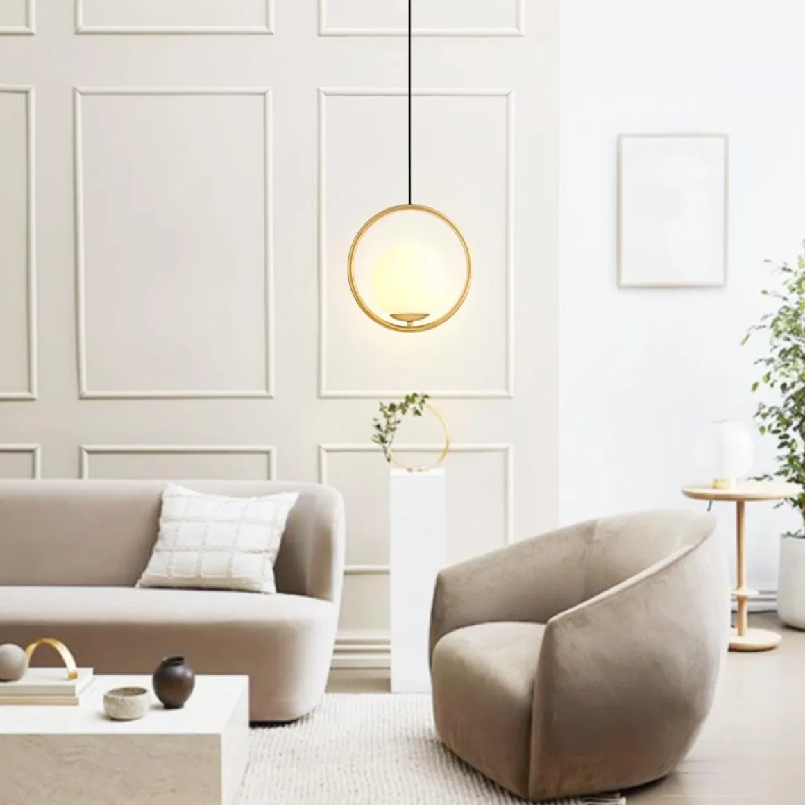 (OpenBox) Modern 1-ring Globe Pendant Light