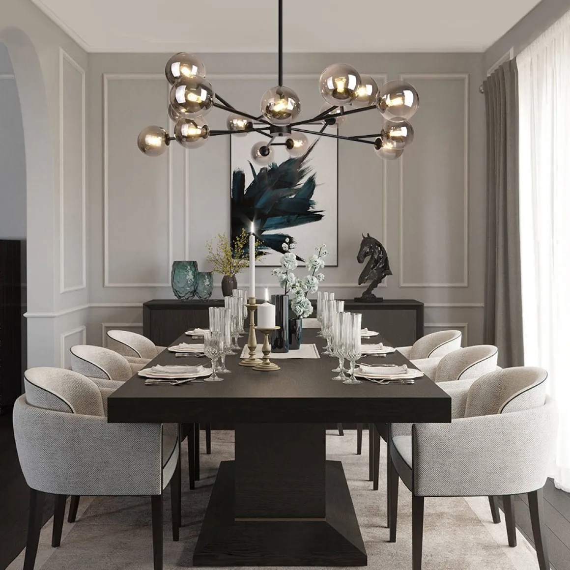 (OpenBox) Modern Sputnik Branching Bubble Chandelier