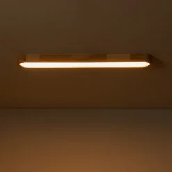 (OpenBox) Natural Wood Long Oval Dimmable LED Flush Mount