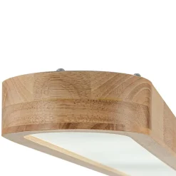 (OpenBox) Natural Wood Long Oval Dimmable LED Flush Mount