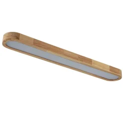 (OpenBox) Natural Wood Long Oval Dimmable LED Flush Mount