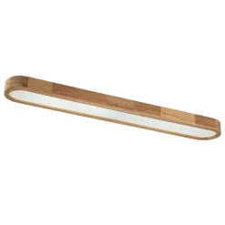 (OpenBox) Natural Wood Long Oval Dimmable LED Flush Mount