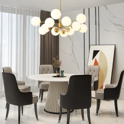 (OpenBox) Opal Glass Globe Sputnik Chandelier