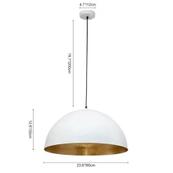 (OpenBox) Oversized Metal Dome Pendant Light
